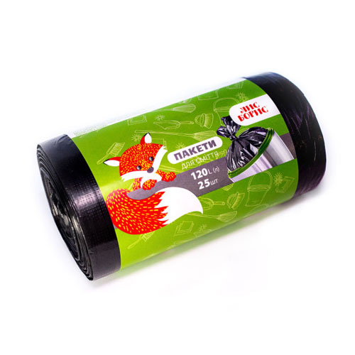 ПАКЕТИ ДЛЯ СМІТТЯ ЛИС БОРИС 120 Л (25 ШТ.)